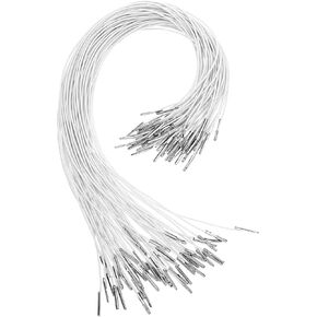 50 PCS Elastic Barbed Cord, 37cm/14.5 Inch Loop Stretch Loop Band Round Elastic Cord with Metal Barbs Fastener, Hat Chin Cords Strap for Party DIY Hat Menus Badges Signs