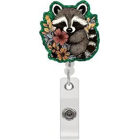 Cat Badge Clip Cute Badge Reels Retractable Funny Badge Reel with Alligator Clip ID Badge Holder Retractable Name Tag Accessories for Nurse Doctor Teacher Student Office Gifts
