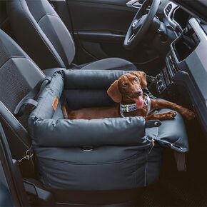 FUNNYFUZZY Dog Car Seat for Medium Sized Dogs, Waterproof 3 in 1 Soft Leather Dog Car Bed for Travel and Home,Portable and Safety,Fits Pets Up to 35 lbs(Black)