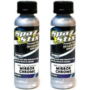 Spaz Stix 2 PACK ULTIMATE MIRROR CHROME AIRBRUSH PAINT 2OZ INCLUDES CHICAGOLAND RC COUPON