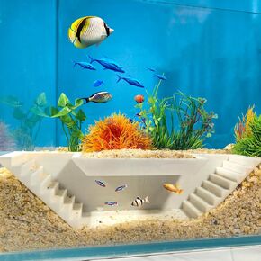 Aquarium Undergravel Fish Tunnel Hide Cave Corner Fishes Tank Decorations Under Gravel Viewing Tunnel Fish Cave for Aquarium Hideout (Black,Style 3)