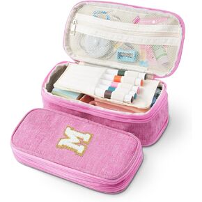 Large Capacity Pink Pencil Case, Cute Pencil Case Pencil Pouch with Zipper For Girls Women, Expandable Preppy Pencil Bag Large Storage High Capacity Bag Organizer for School Home Office Supplies, A in Kuwait