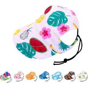 Dog Sun Hat Baseball Cap for Small Puppy Doggie Doggy Cats Yorkie Chihuahua with Ear Holes Adjustable Drawstring Waterproof UV Protection Rose Black S