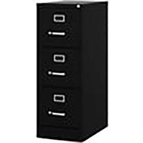Pemberly Row 22" 3-Drawer Metal Vertical File Cabinet in Putty/Beige