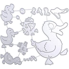 Cute Duck Die Cut for Card Making, Litte Duck Metal Cutting Dies Congratulations Die Cuts Birthday Embossing Stencils Template for DIY Scrap-Booking Decor Wedding Birthday Blessing Card