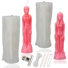 MILIVIXAY 2PCS Body Candle Mold Silicone Human Molds Silicone Candle Molds for Candle Making.
