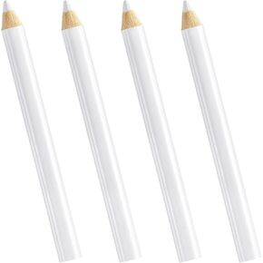 4PCS Fabric Pencils for Sewing, White Water Soluble Sewing Fabric Maker, Tailors Chalk Pencil for Dressmakers DIY Crafts (8.75 cm)