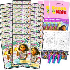 Disney Encanto Mini Party Favors Set for Kids - Bundle with 24 Mirabel Mini Activity Book Play Packs with Coloring Pages, Stickers (Encanto Birthday Party Supplies)