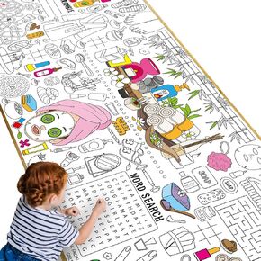 Ice Cream Giant Coloring Poster for Kids Summer Large Coloring Poster Big Huge Paper Sheets Page Sweet Theme DIY Activity Game Art Crafts Mat Wall Home Classroom Decoration Supplies