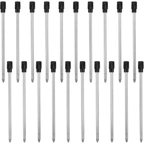 20PCS 2.75in Ballpoint Pen Refills, 1mm Medium Tip Black Ink Refill Replaceable Medium Point Metal Refill Replaceable Pens Refills Metal D1 Refills(Black)