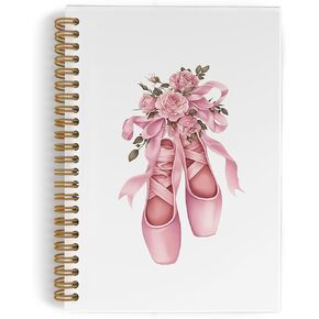 Coquette Pink Bow Ballet Dance Spiral Notebook, Dancer Teacher Gifts Journal Notebook, Inspirational Ballet Gifts Notebooks for School Work, Dancing Office Supplies Gifts for Girls Women, 5.5x8.3 Inch