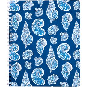 Lilly Pulitzer Large Hardcover Spiral Notebook, 11" x 9.5" with 160 College Ruled Pages, Shell of a Good Time