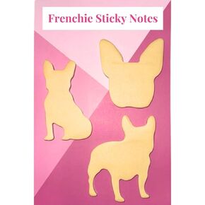 French Bulldog Sticky Notes, Includes 150 Sheets, 3 Frenchie Dog Shape Designs, French Bulldog Lover Gifts