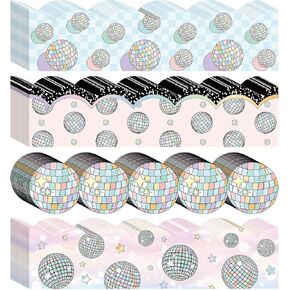 80 Pcs 91.8 ft Disco Classroom Bulletin Board Borders Pastel Disco Bulletin Board Trim Scalloped Borders Decorations for Office School Blackboard Chalkboard Desk