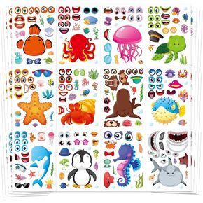 48 Sheets Make Your Own Unicorns Stickers for Kids Toddlers, Make a Fantasy Face Stickers for Girls Birthday Party Favors Activities, Valentines Day Gifts for Kids Classroom