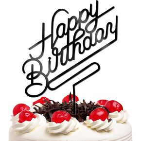 1PCS Gold Birthday Cake Topper, 5.3 x 7.2 Inches Acrylic Happy Birthday Cake Sign, Glitter Mirror Cake Topper Decorations for Anniversary, Bridal Shower, Birthday Party Supplies​