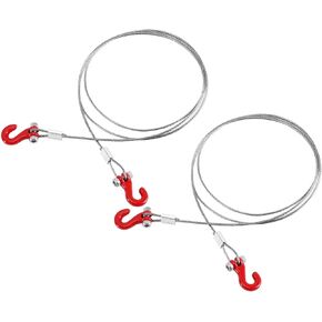 INJORA Metal Tow Rope with Hook for 1/24 1/18 RC Crawlers, 2PCS