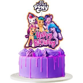 Treasures Gifted Officially Licensed My Little Pony Cake Topper - My Little Pony Cake Decorations - My Little Pony Dessert Topper - My Little Pony Cake Picks - My Little Pony Birthday Party Supplies