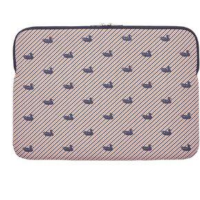 Southern Marsh, Laptop Case, Orange Stripe with Navy, 15"