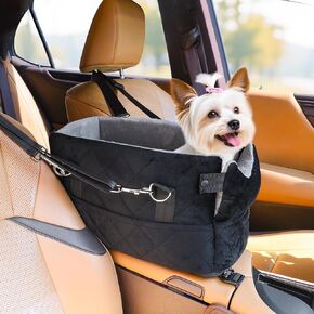 Center Console Dog Car Seats for Small Dogs Cats with Adjustable Safety Belt Multipurpose Pet Booster Seat for Car,Travel,Shopping,Camping with Your Furry Friends