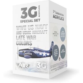 AK Acrylics 3Gen Aircraft Set AK11730 WWII US Navy & USMC Aircraft Late War Colors SET3G (4x17ml)
