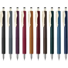 Zebra P-JJH72-VI10C-AZ Sarasa Nano Gel Ballpoint Pen Vintage Color 0.3mm Set of 10 Colors