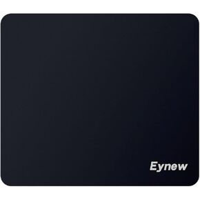 Eynew Square Mouse Pad with Non-Slip Rubber Base, Desk Mousepad with Stitched Edges, Washable Computer Mouse Mat Pad for Gaming Office Home, Suitable for Desktop Wireless Mouse, 8.6x8.6 Inches, Black