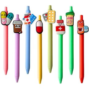Pharmacy Pens 10PC for Pharmacists; Cute Black Ink for Pharmacy Tech Technician Drug Medicine Syringe Nurse Week Assistant Office Work Essential Supplies Accessories Appreciation Gifts Set