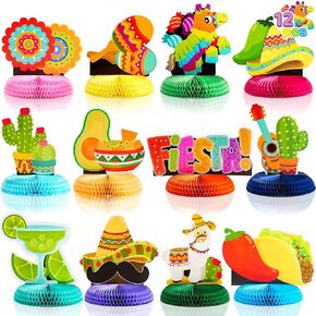 JOYIN 12 Cinco De Mayo Fiesta Honeycomb Table Centerpiece 8.5" for Fun Fiesta Taco Party Supplies, Luau Event Photo Props, Mexican Theme Decoration, Carnivals Festivals, Taco Tuesday Event