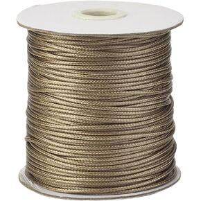175 Yards 0.5MM Beige Macrame Polyester String Wax Round White Smooth Soft Craft Thread Beading Waxed Twine Cords Bulk Roll for Jewelry Making Sewing Bracelet Necklaces Crafts Stitching DIY