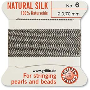 Griffin Bead Cord 100% Natural Silk Grey #6