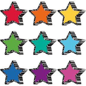 108 Pcs Composition Star Cutouts for Classroom Bulletin Board Decor 3.5 inch Assorted Colors Paper Star for DIY Craft School Projector Classroom Office Chalkboard Wall Decor Party Decorations
