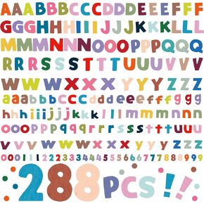 288 PCS Alphabet Combo Set, Large Size Letters Uppercase/Lowercase Letters, Numbers & Punctuation, Accents Cutouts for Classroom Home School Room Chalkboard Bulletin Board
