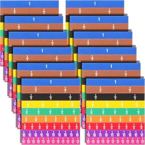 12 Sets Fraction Tiles Set for Math Classroom Foam Fractions Manipulatives Math Manipulatives for Home School Supplies