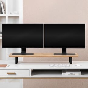 Anji Mountain Monitor Stand - Desktop Organizer & Laptop Riser, Ergonomic Monitor Riser, Space-Saving Monitor Stand for Desk, Durable Construction, Easy Assembly, Ideal for Home & Office,Walnut