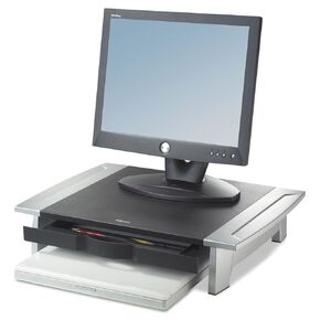 Fellowes 8031101 Office Suites Monitor Riser Height Adjust Silver/black