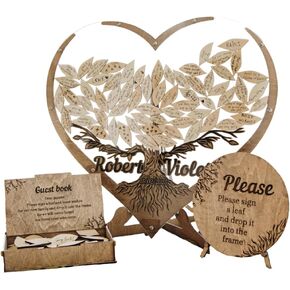 Tree Leaves Guest Book | Personalized Wedding Guest Book Alternative | Personalized Maple Tree and Leaves Wedding Guest Book Alternative | Tree Guest Book for Wedding | Drop Box Guest Book