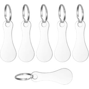 6pcs shopping cart disassembly keychain token chip, metal portable universal supermarket keychain token decoration token neutral portable keychains with iron hook, suitable for grocery shopping cart
