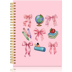 Pink Bow Spiral Journal Notebook for Women Teacher, Funny Notebook for Teachers, Appreciation Gifts for Educators, Teachers Day Back to School Gifts, Graduation Gifts for Education