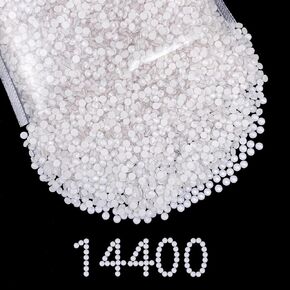 Hotfix Rhinestones Bulk,14400pcs Glass Gems Rhinestone Beads,Hot Fix Rhinestones for Bedazzling,Crafts Clothes DIY Decoration,White Neon,SS10