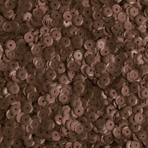 5mm Cup Round Sequins Bronze Brown Matte Silk Frost. Made in USA