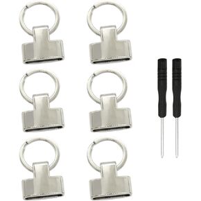 6 Pcs Key Fob Hardware Keychain Wristlet Clasp with Key Ring Strap End Fasteners for Keychain Strap DIY Crafts (Silver)