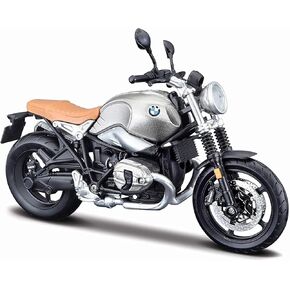 Maisto M32701 BMW R Nine T Scramble Motorbike-1:12 Scale-Incredibly Detailed Die-Cast Replica Collectible Motorcycle Model, Silver