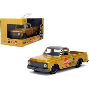 Jada Wall-E / 1972 Chevrolet Cheyenne 1:32 Die-Cast Car, Opening Doors, High Gloss Finish – Ages 8+, Collector's Edition, Yellow
