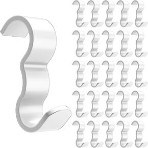 25 Pack Molding Hooks,Steel Picture Rail Hangers Hooks,Wide Picture Rail Molding Hooks (White)