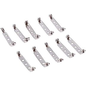 Silver Tone Brooch, Safe Pins for Brooches, 50 Piece Bar Pins, Back Clasp Brooch Secure Brooch Pin, Clasp Pins with Holes for Jewellery Making, Crafts, Wedding Badges, 20mm 25mm 32mm Optional(32mm)