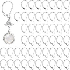 50PCS Lever Back Earring Clasps, Earring Hooks for Jewelry Making Earrings Making Supplies French Earrings Hook Ear Jewelry Findings Interchangeable Dangle Ear Wire Findings for Women,DIY Crafts