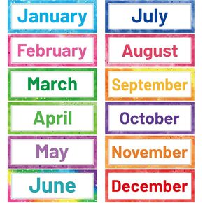 Monthly Headliners Month of The Year Header Cards for School Classroom Bulletin Board Decoration 12Pcs