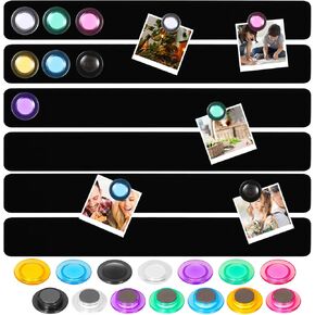 Magnetic Bulletin Board 6PCS Frameless Iron Board Strips Memo Board Bar Adhesive Backing Stainless Whiteboard Strips with 20PCS Magnet for Classroom Office Kitchen