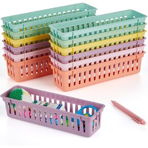 gisgfim 12 pcs Boho Pencil Holder for Desk Kids Colorful Pen Basket Tray for Organizing Classroom Storage Pencil Caddy Cute Organizer for Student library Teacher School Supplies Office Dispenser Decor